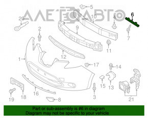 Suportul pentru bara de protecție față dreapta Nissan Leaf 11-12, nou, original OEM.