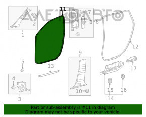 Уплотнитель дверного проема передний правый Toyota Highlander 20-