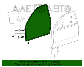 Garnitură de etanșare a cadrului ușii, față stânga, Lexus IS200 IS300 99-05