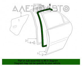 Garnitură de ușă spate stânga gri pentru Lexus RX300 98-03.