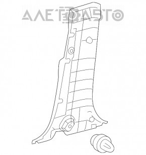 Capacul stâlpului central dreapta jos pentru Lexus NX200t NX300 NX300h 15-21, negru.