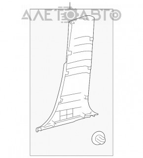 Capacul stâlpului central, partea de jos, stânga, Toyota Highlander 20- negru.