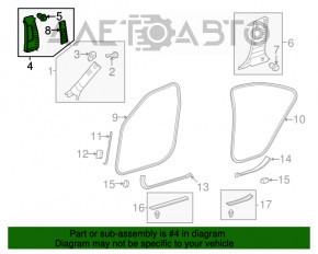 Capacul stâlpului central, curea superioară stânga, Lexus ES350 07-09, gri