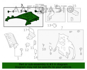 Capacul barei spate dreapta Toyota Highlander 20- gri, zgârieturile, plasticul a început să se decoloreze.