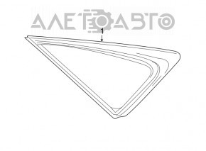 Geamul lateral din spate stânga al Lexus NX200t NX300 NX300h 15-21 crom