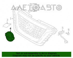 Эмблема передняя решетки радиатора Nissan Rogue 17- круглая, под радар
