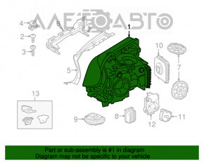 Far dreapta față asamblată BMW 5 G30 17-20 LED adaptiv Icon S552A cu suport