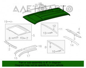 Acoperiș metalic pentru Toyota Sequoia 08-16 cu trapă.