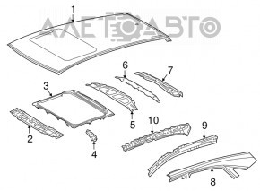 Acoperiș metalic pentru Lexus NX200t NX300 NX300h 15-21, fără balustrade, cu trapă