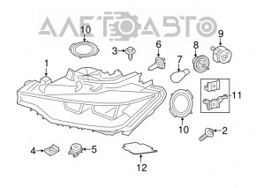 Far stânga față BMW 3 F30 16-18 halogen nou aftermarket