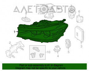 Far dreapta față asamblată BMW 7 G11 G12 16-19 LED, adaptiv.