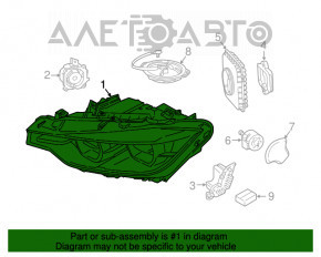 Far stânga față asamblat BMW 3 F30 16-18 LED adaptiv