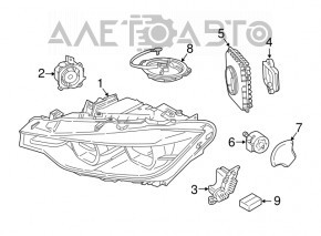 Far stânga față asamblat BMW 3 F30 16-18 LED adaptiv