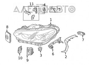 Накладка фары левая BMW X3 G01 18-21 резина OEM