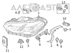 Far stânga față asamblată BMW X3 G01 18-21 halogen + LED