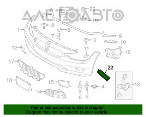 Reflectorul din față dreapta pentru BMW 3 F30 16-18, nou, original OEM