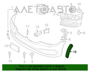 Reflectorul de bara fata dreapta BMW 5 G30 17-23 nou OEM original