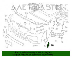 Reflector bara fata dreapta BMW X3 G01 18-21 nou original OEM