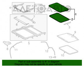 Geam asamblat Toyota Rav4 13-18, perdea gri, zgârieturi.