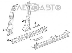 Стойка кузова центральная правая Honda Clarity 18-21 usa на кузове