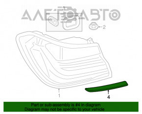 Moldura farului exterior drept al BMW 7 G11/G12 16-19 crom