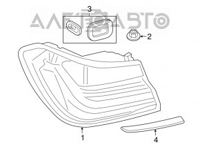 Moldura farului exterior drept al BMW 7 G11/G12 16-19 crom