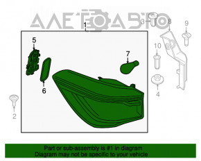 Lampa exterioară aripă stângă BMW X1 F48 16-22 halogen nou OEM original