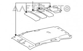 Обшивка потолка Lexus RX300 RX330 RX350 RX400h 04-09 сер без люка грязный