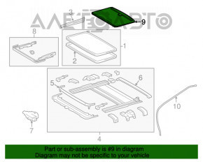 Geam asamblat Toyota Avalon 13-18, perdea gri.