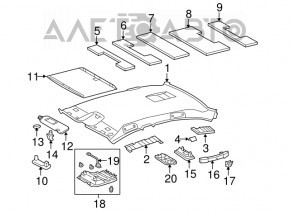 Perdeaua portbagajului Lexus GS300 GS350 GS430 GS450h 06-07 gri, pentru curățare chimică.