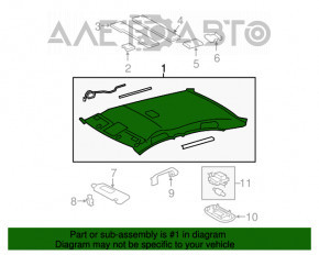 Обшивка потолка Toyota Camry v40 10-11 серая, без люка