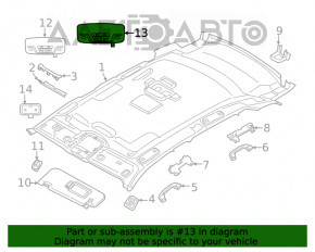 Plafonul de iluminare din spate pentru BMW X3 G01 18-21, negru, fără panoramă.