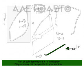 Garnitură ușă față stânga Subaru Outback 15-19 inferioară