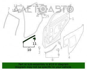 Garnitura ușii din spate dreapta pentru Subaru Forester 19- SK, partea de jos, mare.