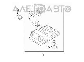 Plafonul de iluminare frontal pentru Toyota Camry v40 gri, sub geam, Homelink.