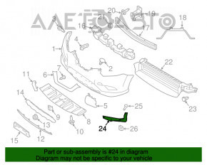 Брызговик переднего бампера правый Nissan Rogue 14-20 OEM