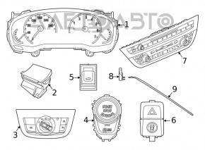 Controlul climatizării și audio al BMW X3 G01 18-21 cu încălzire, ventilare și unitate CD.