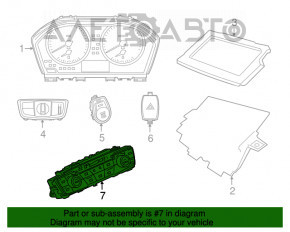 Controlul climatizării pentru BMW X1 F48 16-22 cu încălzirea scaunelor.