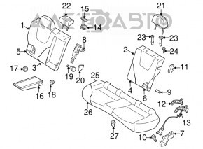 Подголовник задний центр Subaru Forester 14-18 SJ тряпка серый