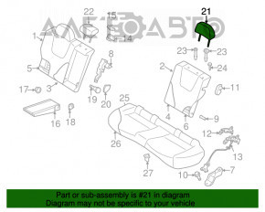 Suportul pentru cap din spate dreapta pentru Subaru Forester 14-18 SJ, piele neagră