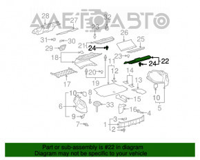 Полка задняя Lexus LS460 LS600h 07-09 перед под шторку черн