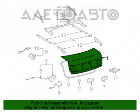 Крышка багажника Lexus GS300 GS350 GS430 GS450h 06-11 под спойлер черный 212 крашенная