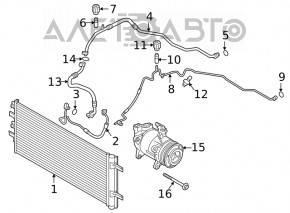 Трубка кондиционера компрессор-печка первая BMW X1 F48 16-19 B46