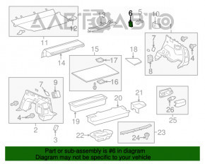 Capacul de arc dreapta sus Toyota Prius V 12-17 gri inchis, zgariat.