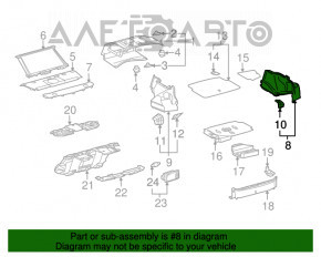 Capacul arcului drept Lexus GS450h 06-11 negru