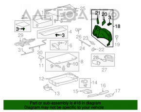 Capacul arcului drept Toyota Prius 30 12-15 gri