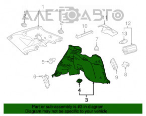 Capacul arcului drept Lexus NX300 NX300h 18-21 negru, pentru scaune electrice.