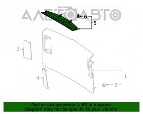 Capacul portbagajului superior al usii Toyota Highlander 20- negru