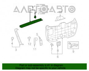 Capacul portbagajului superior al usii Toyota Highlander 08-13 negru.