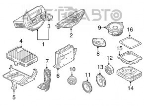 Difuzor spate stânga BMW 3 F30 12-18 Harman Kardon